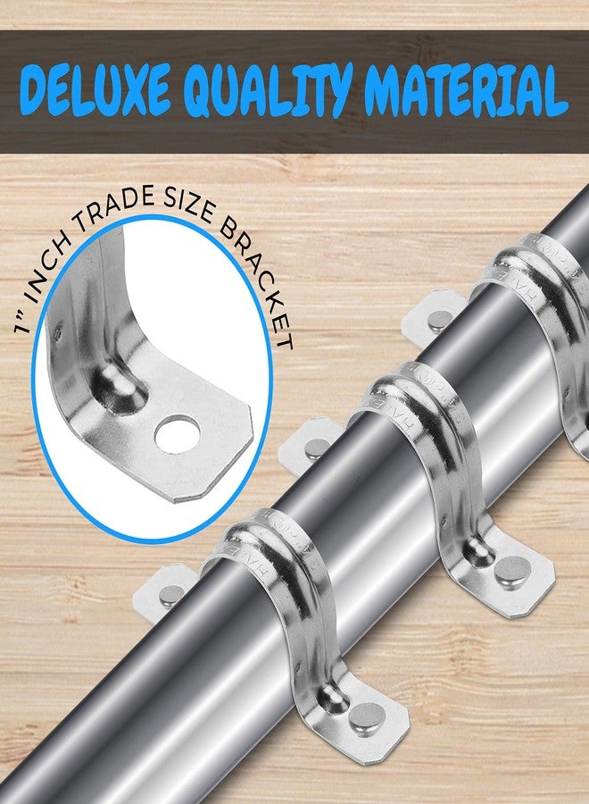 OhLectric OL-72860 25 PCS Pipe Support Strap - Steel Pipe Strap with 2 holes - Heavy-Duty 1 inch U Bracket - Zinc Coated Tension Tube Clip - Rigid Pipe Clamp for IMC, EMT Conduits - Image 4